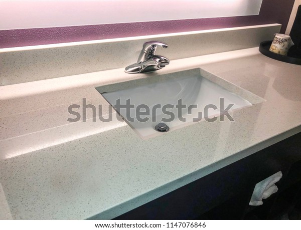 Bathroom Square White China Sink Stainless Stock Photo Edit Now