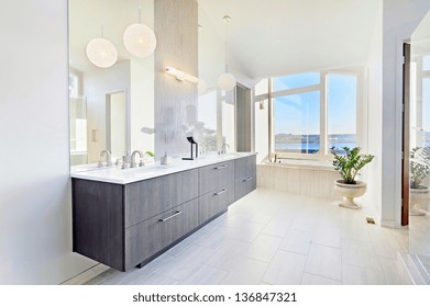 Bathroom with View in Luxury Home