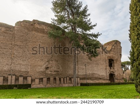 Baths of Caracalla (Terme di Caracalla), ancient ruins of roman public thermae in Rome, Italy