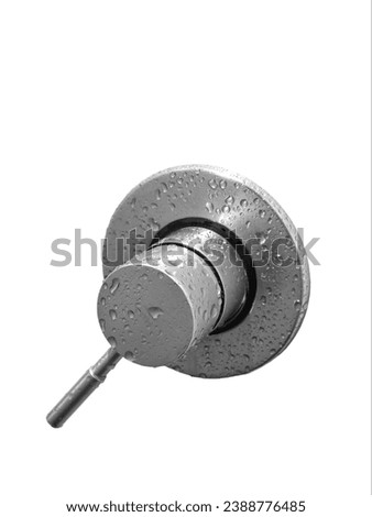 Bathtub Shower Diverter Mixer Isolated On White background .Modern chrome single lever water lever knob.  