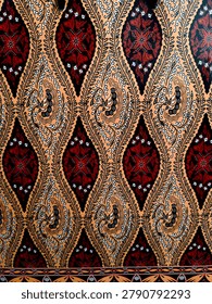 Batik Pattern Java Javanese Brown Red