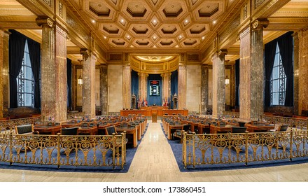 BATON ROUGE, LOUISIANA - JANUARY 13: Empty Senate Chamber Of The Louisiana State Capitol Building On January 13, 2014 In Baton Rouge, Louisiana