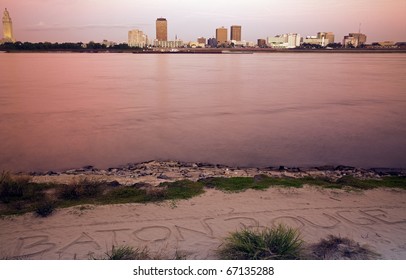 Baton Rouge seen after sunset