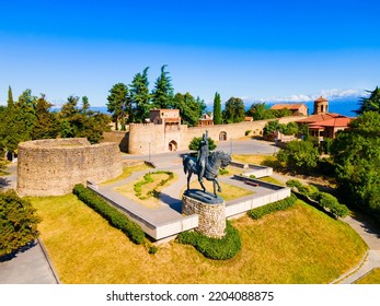 Batonis Tsikhe Fortress aerial panoramic view in Telavi. Telavi is the main city of Kakheti province in Georgia.