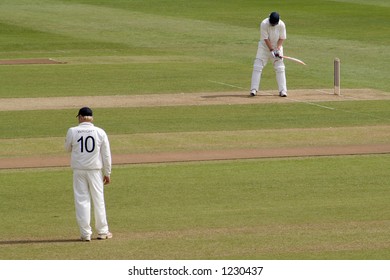 Batsman and fielder