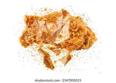 Batter fried chicken beast isolated on white background.With clipping path.