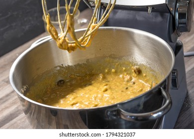 Batter For Muffins In Mixing Bowl On Kitchen Counter Top - Raw Dough