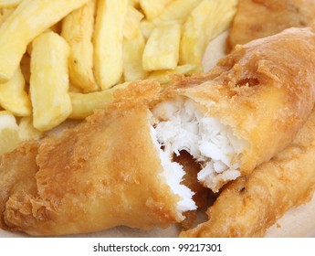 Battered Cod Fillet With Chips