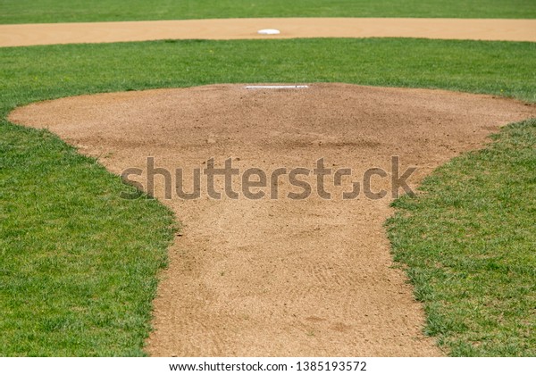 Batter\'s view of the\
Pitcher\'s Mound