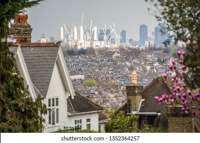 Battersea Power Station On The London Skyline Viewed From Residential Suburbs In South West London