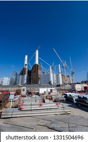 Battersea Power Station Under Construction Will Eventually Be A Shopping Center, Famous From The Pink Floyd Album Cover