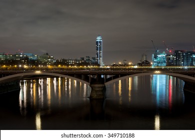 Battersea Railway Bridge At Night