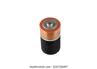 Battery Isolated On White Background. Alkaline Batteries And Metal AA-size Batteries Isolated On White Background, Carbon Zinc Batteries, Rechargeable Batteries, Mockup.