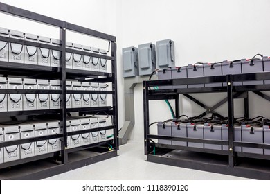 Battery Room For Back Up Essential Load In Power Plant Or Industry.