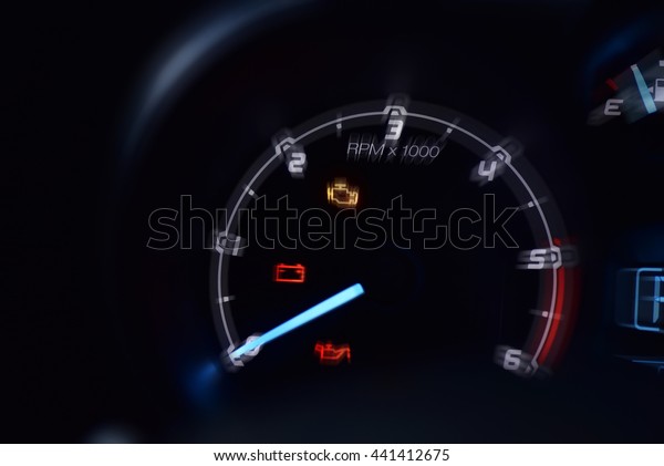 battery,engine and oil engine light on dashboard car\
motion blur