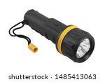 battery-powered flashlight on a white background