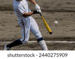 Batting scene of high school baseball game