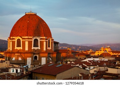 Battistero E Cappelle Medicee With Evening Last Light.