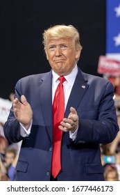 Battle Creek, Michigan / United States - December 18, 2019: President Donald Trump at a campaign rally during the House of Representatives impeachment vote