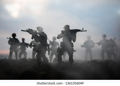 Battle Scene Military Silhouettes Fighting Scene Stock Photo 1388668430 ...