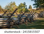 A Battlefield Fence at Gettysburg National Military Park, American Civil War Battlefield, in Gettysburg, Pennsylvania