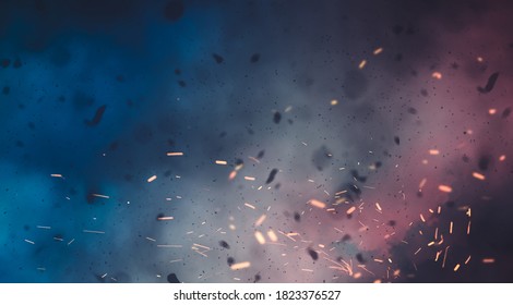 battlefield, smokes and disaster scenario background     - Shutterstock ID 1823376527