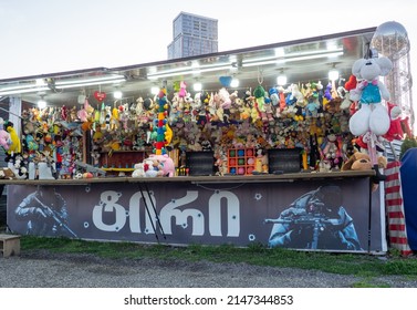 Batumi, Georgia.  04.10.2022  A Toy Shop. Soft Toys On The Shelves. Sale For Children. Beautiful Shop
