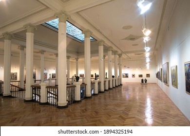 Batumi, Georgia, December, 17, 2020: Interior And Arts Of Empty Art Galley