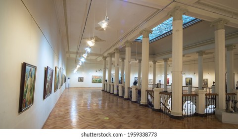 Batumi, Georgia, December, 17, 2020: Interior And Arts Of Empty Art Galley