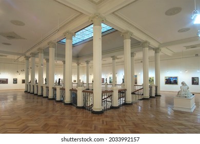 Batumi, Georgia, December, 17, 2020: Interior And Arts Of Empty Art Galley