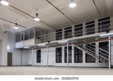 Batumi, Georgia, February, 1, 2019: Batumi Theater, Interior Of A Large Industrial Space With Mezzanine At Night