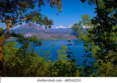 Batur lake and Batur volcano