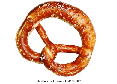 Bavarian Pretzel Isolated On A White Background