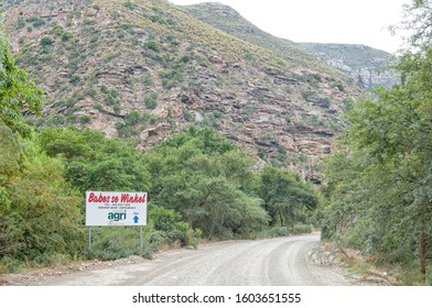 BAVIAANSKLOOF, SOUTH AFRICA - MARCH 6, 2016: Signboard For A Supermarket In The Baviaanskloof (baboon Valley). There Is No Cell Phone Reception In The Valley