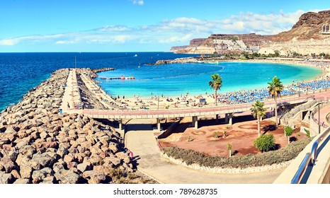 Bay Of Amadores Beach In Gran Canaria In Spain - Not Far From Playa Del Ingles