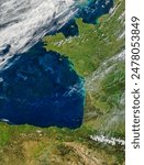 Bay of Biscay, France and Spain.  Elements of this image furnished by NASA.