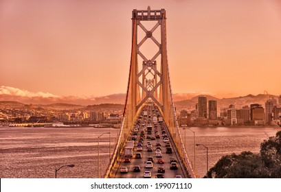 Bay Bridge Connecting San Francisco And Oakland