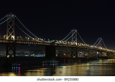  Bay Bridge At Night Seen From Treasure Island