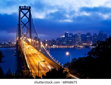 Bay Bridge And San Francisco At Night