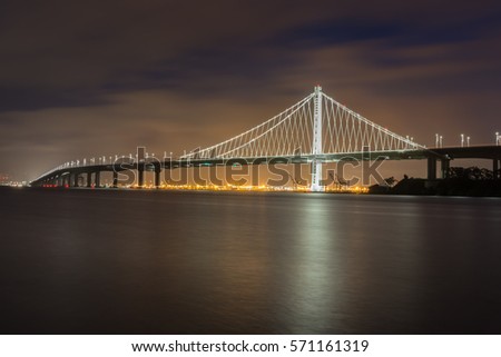 Bay Bridge's Eastern Span Replacement from Treasure Island, San Francisco, California, USA