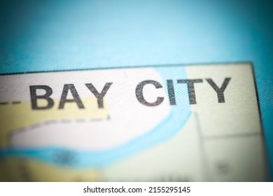 Bay City. Michigan. USA On A Geography Map.