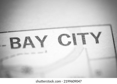 Bay City. Michigan. USA On A Geography Map.