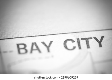 Bay City. Michigan. USA On A Geography Map.