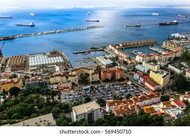 Bay Of Gibraltar And Gibraltar Town