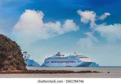 BAY OF ISLANDS, NEW ZEALAND - JANUARY 27, 2018: Princess Cruises