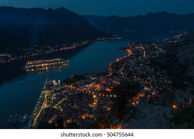 Bay Of Kotor Night Panorama