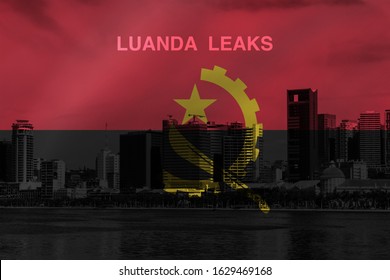 Bay Of Luanda With Angolan Flag Superimposed. Caption Regarding corruption In Angola that Was Shared By the International Consortium Of Investigative Journalists (ICIJ) in Early 2020.
