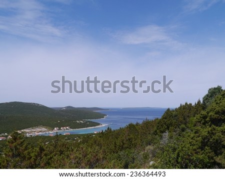 The bay of the village Ist on the island Ist in the Adriatic sea of Croatia