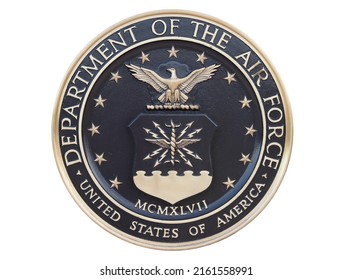 Bayamon, Puerto Rico - May 28, 2022: Air Force Seal, Emblem, Crest Or Plaque Isolated On White Background