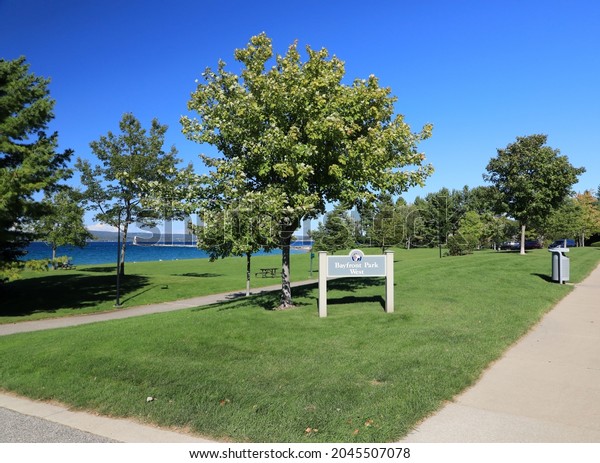 Bayfront Park Petoskey Michigan Popular Destination Stock Photo ...